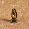Handmade Brass Buddhism Praying Buddha Hand With Lotus Base DIY Copper Zen Bracelet Beads Desk Decor Mini Hand Pray Figurines - Image 2