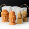 3D Large Buddha Head Statue Candle Silicone Mold DIY Meditation Guanyin Buddha Aromatherapy Gypsum Effigy Making Mold Religious - Image 2