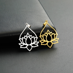 Alternative view of EUEAVAN 5pcs Unalome Lotus Flower Pendant Buddha Buddhism Om Yoga Charms Necklace Earrings Amulet Jewelry Making Supplies DIY