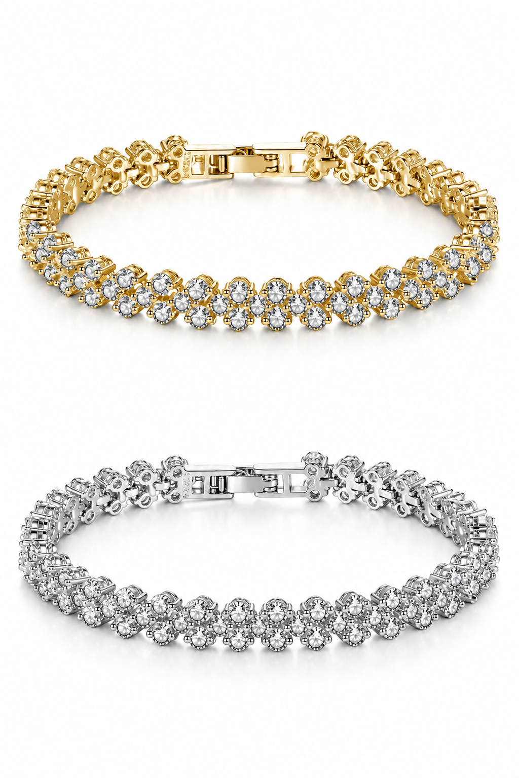 Tennis Bracelet with Clear Cubic Zirconia Crystals Tennis Bracelet with Clear Cubic Zirconia Crystals