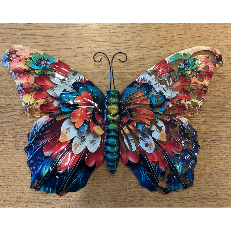 Vibrant Floral Metal Butterfly Wall Art Vibrant Floral Metal Butterfly Wall Art - Image 2