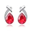 Fiery Red Water-drop Cut Crystal Stud Earrings Fiery Red Water-drop Cut Crystal Stud Earrings