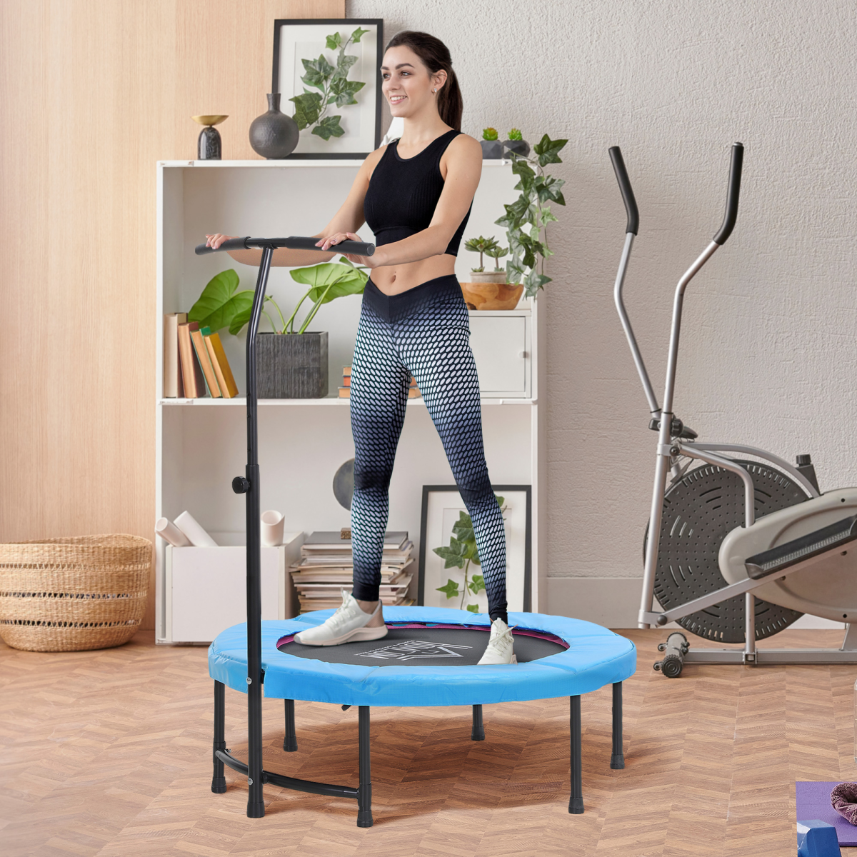 40 Inch Mini Fitness Trampoline Rebounder with Handle 40 Inch Mini Fitness Trampoline Rebounder with Handle - Image 2