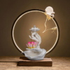 Chinese style Buddha's Hand Lotus LED Reflux Incense Burner Stand, Home Decoration Pure Handmade Lotus Fragrance Diffuser - Image 3