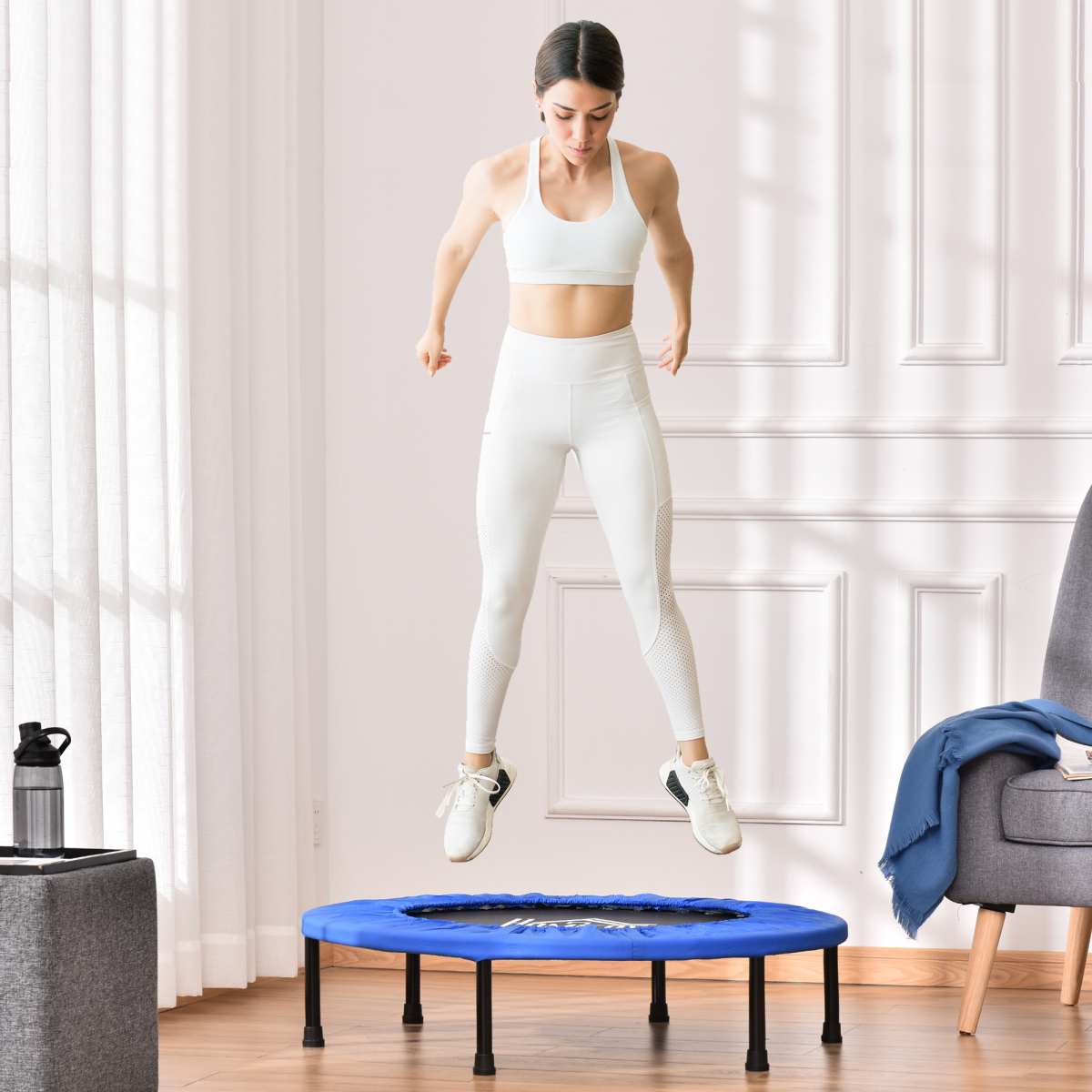 36 Inch Mini Fitness Trampoline Rebounder – Blue 36 Inch Mini Fitness Trampoline Rebounder – Blue - Image 2