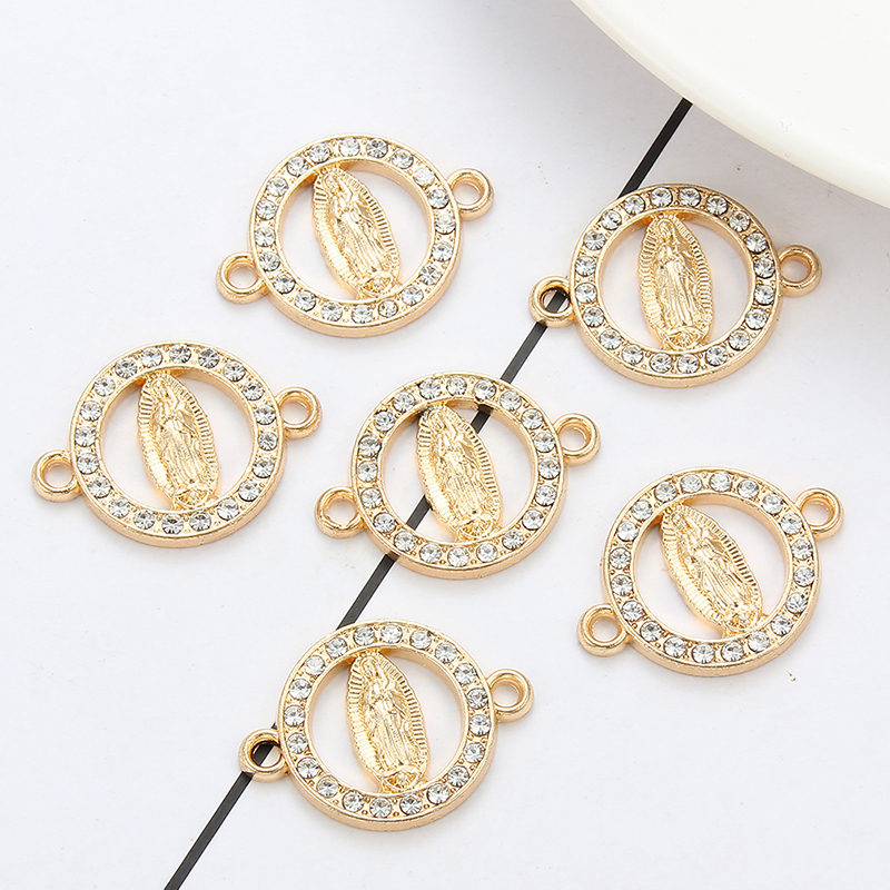 10pcs/lot Gold Color Rhinestone Buddha Connector Pendant Charms DIY Bracelet Necklace For Jewelry Making Accessories 10pcs/lot Gold Color Rhinestone Buddha Connector Pendant Charms DIY Bracelet Necklace For Jewelry Making Accessories - Image 3