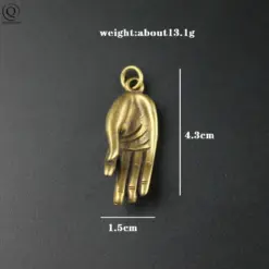 Alternative view of Copper Buddha Peace Keychain – Blessing Hand Charm
