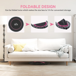 Alternative view of 45 Inch Foldable Fitness Trampoline with Adjustable Handle – Pink