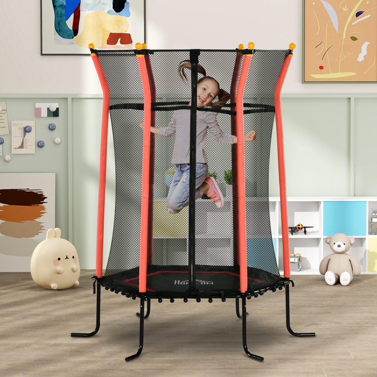 5.4ft Kids Trampoline with Safety Enclosure 5.4ft Kids Trampoline with Safety Enclosure - Image 2