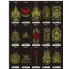 Thai Nine Tailed Red Fox Lotus Flower Buddha Metal Phone Sticker Décor - Image 2