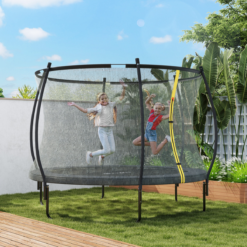 Alternative view of 8ft Outdoor Trampoline with Safety Enclosure Net