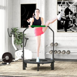 Alternative view of HOMCOM 40" Foldable Mini Fitness Trampoline w/ Foam Handle