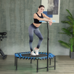 Alternative view of SPORTNOW 45" Fitness Trampoline with Adjustable Handle, LED Lights