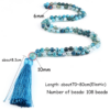 Natural 6mm Striped Agates Stone Necklace Prayer Buddha 108 Mala Beads Blue Tassel Bohemian Necklaces for Men Women Yoga Jewelry Natural 6mm Striped Agates Stone Necklace Prayer Buddha 108 Mala Beads Blue Tassel Bohemian Necklaces for Men Women Yoga Jewelry - Image 3