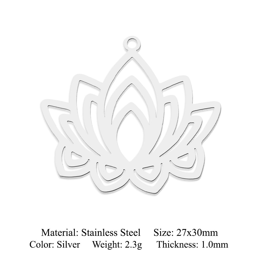 5pcs/lot 316 Stainless Steel Eye Lotus DIY Earring Pendant Wholesale Jewelry Charms Buddha Tree of Life Daisy Yoga OEM OM 5pcs/lot 316 Stainless Steel Eye Lotus DIY Earring Pendant Wholesale Jewelry Charms Buddha Tree of Life Daisy Yoga OEM OM - Image 3