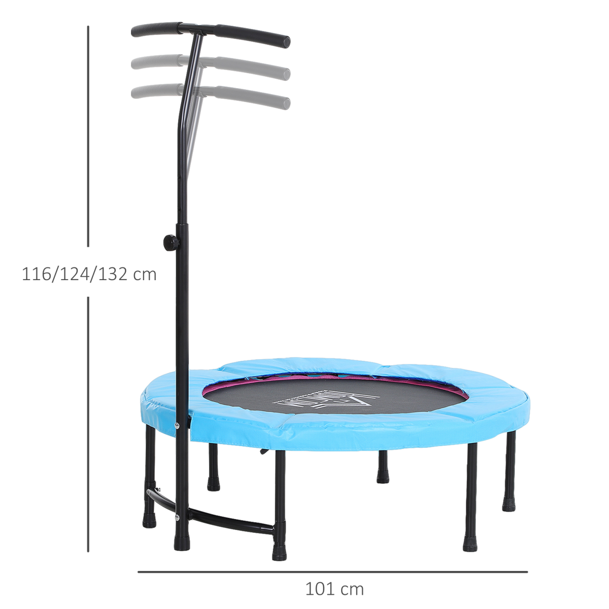 40 Inch Mini Fitness Trampoline Rebounder with Handle 40 Inch Mini Fitness Trampoline Rebounder with Handle - Image 3