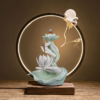 Chinese style Buddha's Hand Lotus LED Reflux Incense Burner Stand, Home Decoration Pure Handmade Lotus Fragrance Diffuser - Image 4