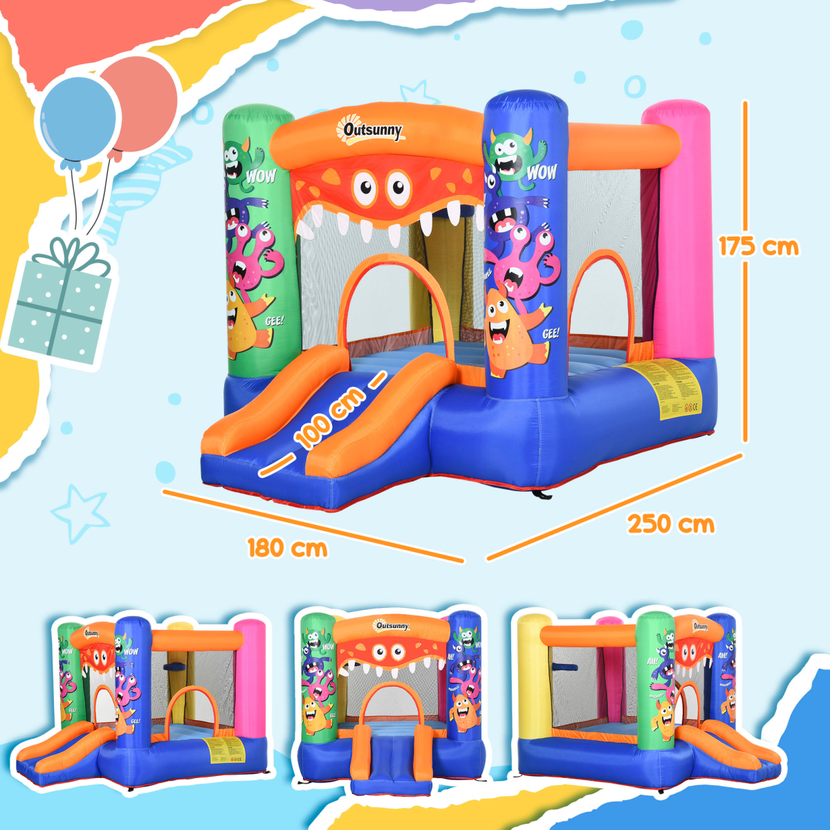 Monster Inflatable Bouncy Castle with Slide & Trampoline Monster Inflatable Bouncy Castle with Slide & Trampoline - Image 3