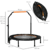 40 Inch Foldable Fitness Trampoline with Adjustable Handle - Image 3