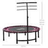Outdoor Fitness Trampoline with Adjustable Handle – Pink Outdoor Fitness Trampoline with Adjustable Handle – Pink - Image 3