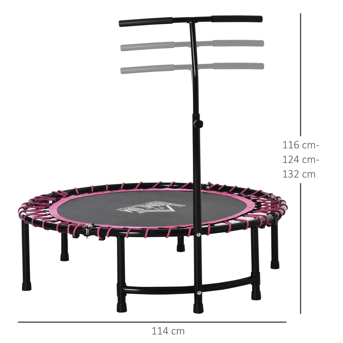 Outdoor Fitness Trampoline with Adjustable Handle – Pink Outdoor Fitness Trampoline with Adjustable Handle – Pink - Image 3