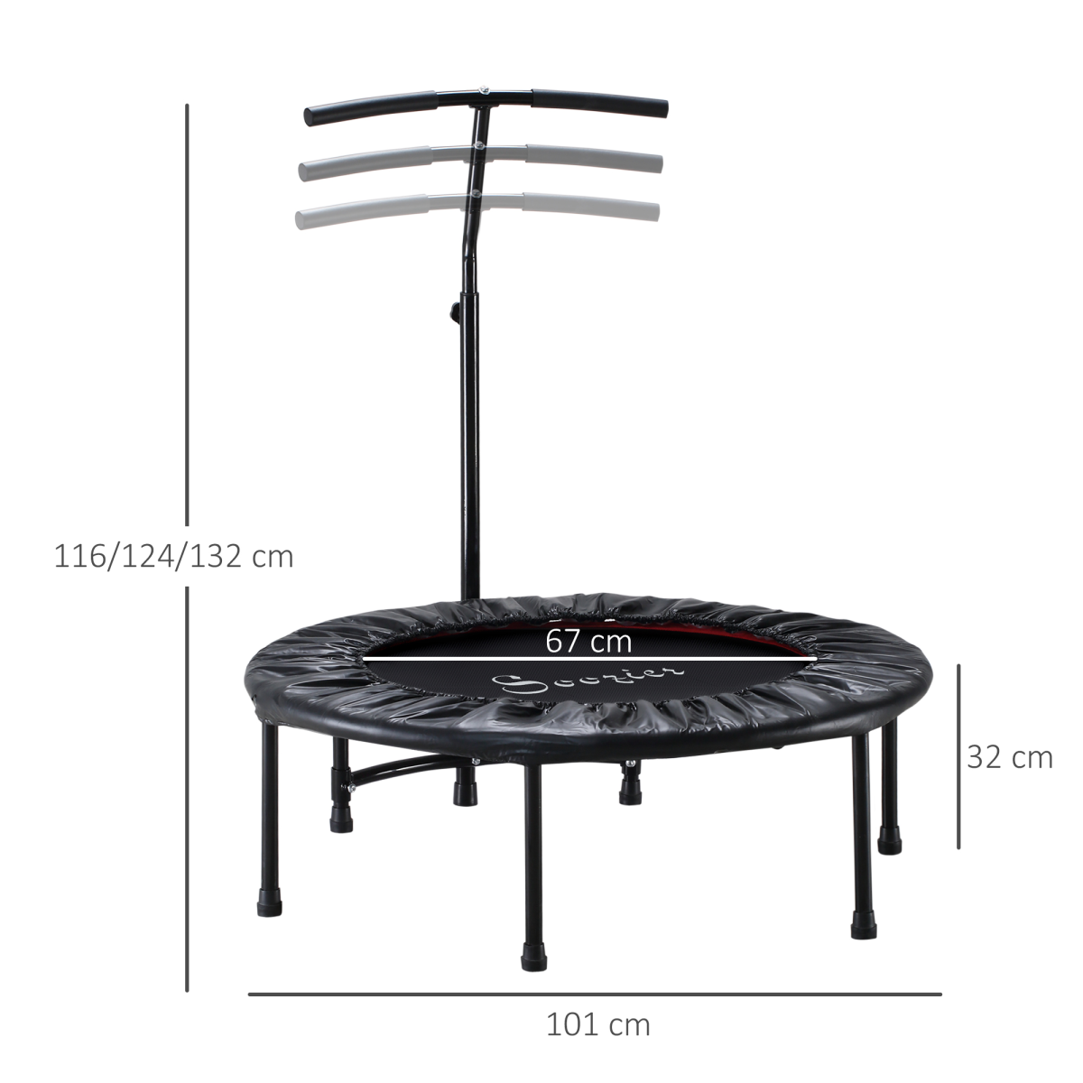 40 Inch Mini Fitness Trampoline Rebounder with Handle 40 Inch Mini Fitness Trampoline Rebounder with Handle - Image 3