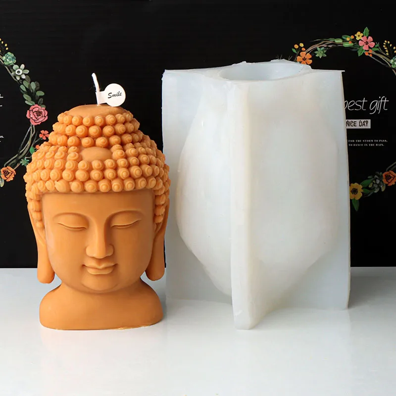 Buddha Head Candle Mould - Durable Silicone for Easy Crafting Buddha Head Candle Mould - Durable Silicone for Easy Crafting - Image 3
