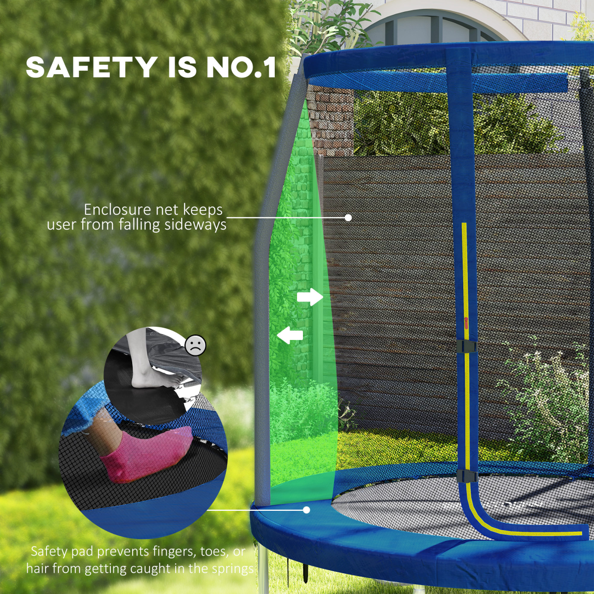 6ft Outdoor Trampoline with Safety Enclosure Net 6ft Outdoor Trampoline with Safety Enclosure Net - Image 3