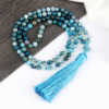 Natural 6mm Striped Agates Stone Necklace Prayer Buddha 108 Mala Beads Blue Tassel Bohemian Necklaces for Men Women Yoga Jewelry Natural 6mm Striped Agates Stone Necklace Prayer Buddha 108 Mala Beads Blue Tassel Bohemian Necklaces for Men Women Yoga Jewelry - Image 4
