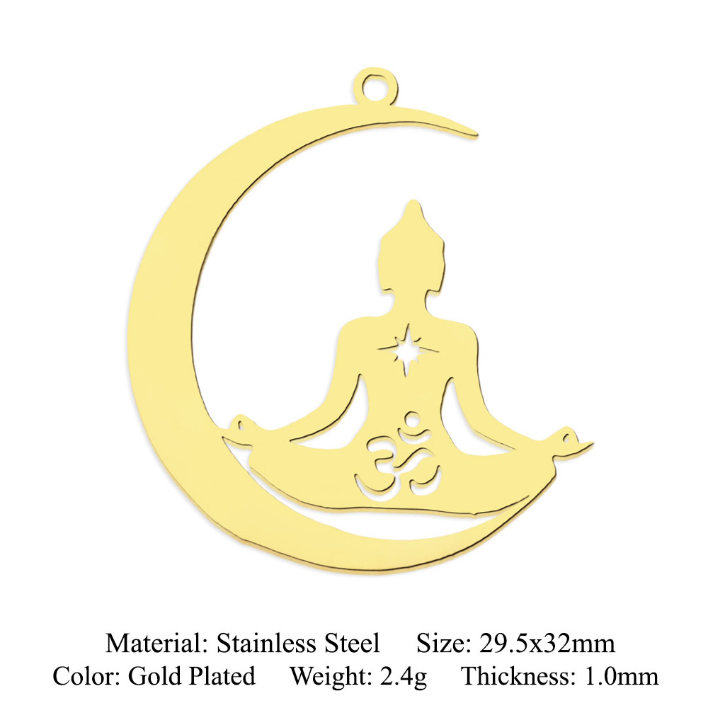 5pcs/lot 316 Stainless Steel Eye Lotus DIY Earring Pendant Wholesale Jewelry Charms Buddha Tree of Life Daisy Yoga OEM OM 5pcs/lot 316 Stainless Steel Eye Lotus DIY Earring Pendant Wholesale Jewelry Charms Buddha Tree of Life Daisy Yoga OEM OM - Image 4