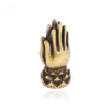 Handmade Brass Buddhism Praying Buddha Hand With Lotus Base DIY Copper Zen Bracelet Beads Desk Decor Mini Hand Pray Figurines - Image 4