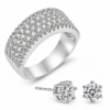 S925 Silver Plated Cubic Zirconia Ring and Stud Earrings Set S925 Silver Plated Cubic Zirconia Ring and Stud Earrings Set