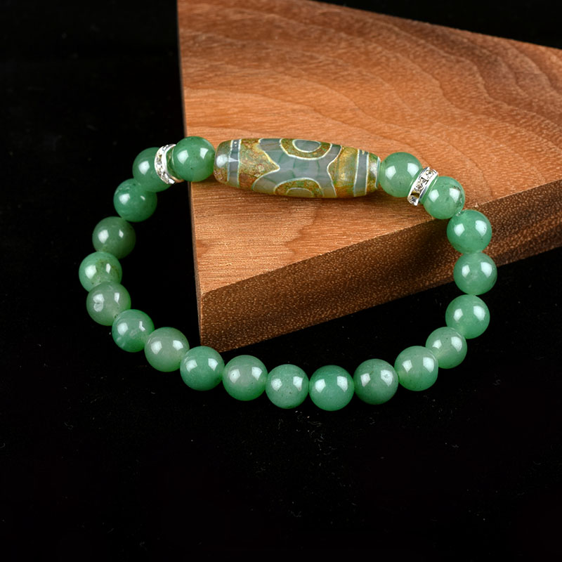 Natural Green Dongling Three-eyed Dzi Beads Bracelet Women Tibetan Buddha Agate Prayer Meditation Wish Jewelry for Man Gift Natural Green Dongling Three-eyed Dzi Beads Bracelet Women Tibetan Buddha Agate Prayer Meditation Wish Jewelry for Man Gift - Image 5