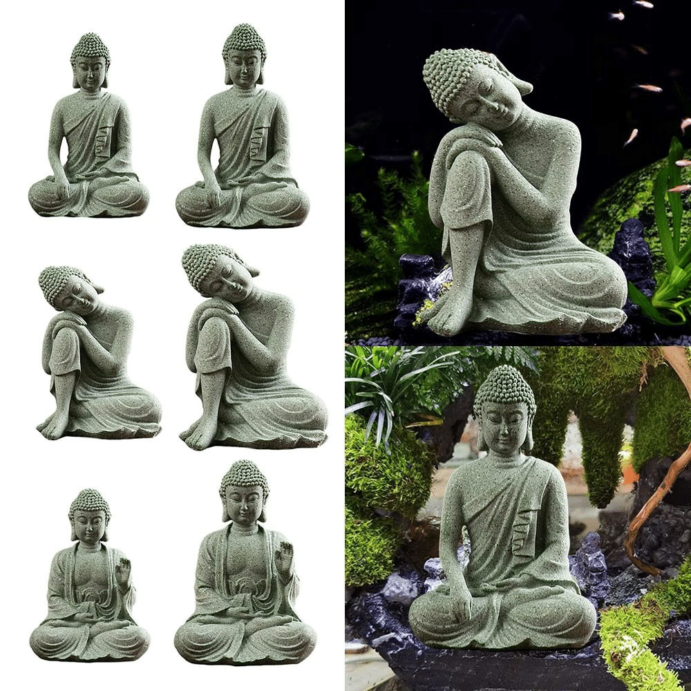 Sandstone Buddha Figurine – Aquarium Zen Ornament Sandstone Buddha Figurine – Aquarium Zen Ornament - Image 5