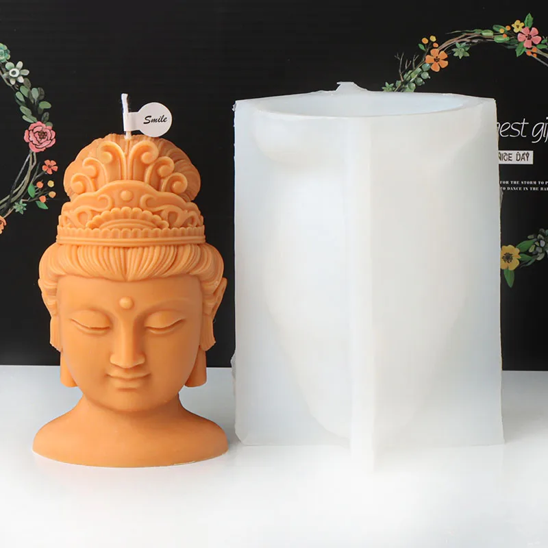 Buddha Head Candle Mould - Durable Silicone for Easy Crafting Buddha Head Candle Mould - Durable Silicone for Easy Crafting - Image 4