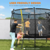 8ft Outdoor Trampoline with Safety Enclosure Net - Image 4