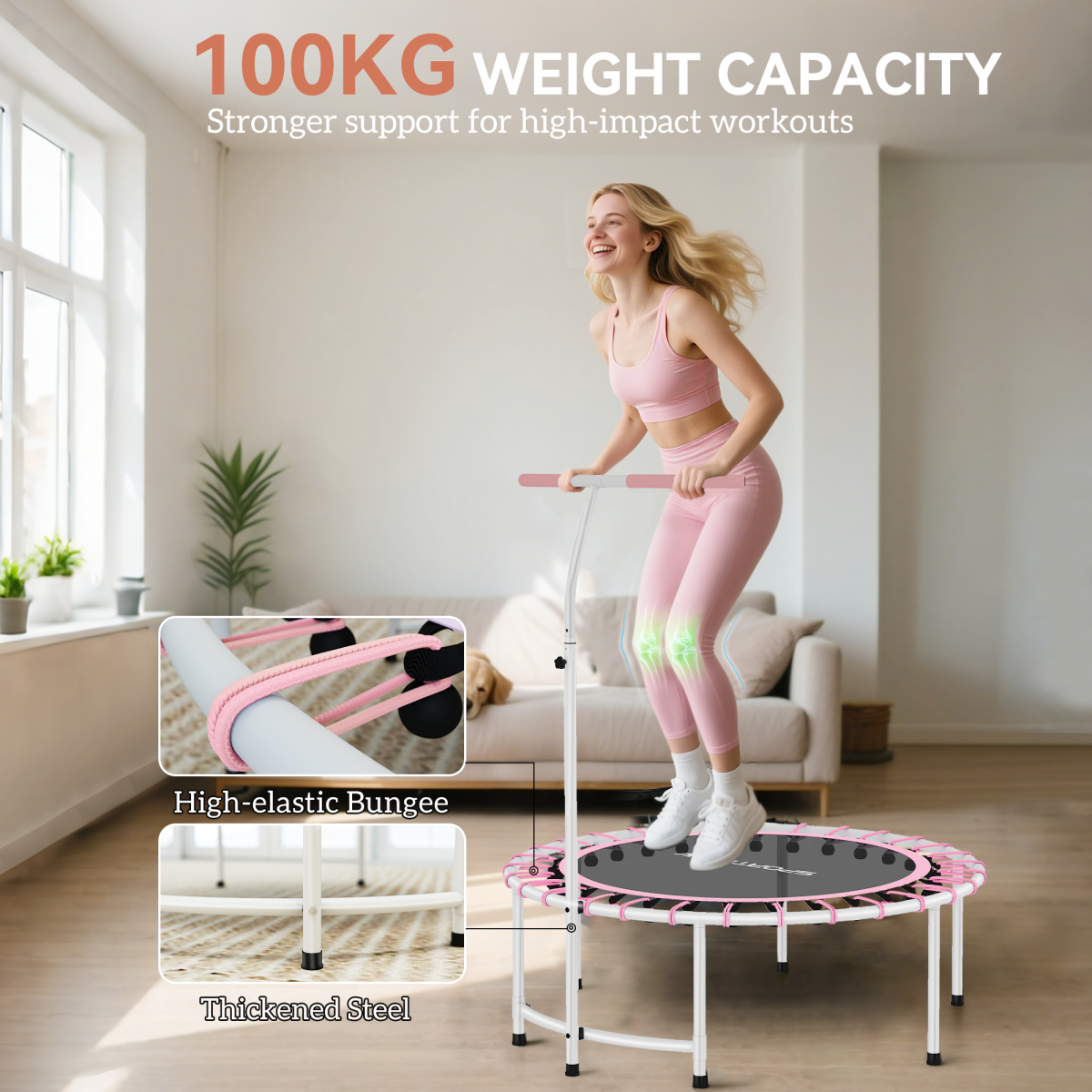 Fitness Trampoline with Adjustable Handle Fitness Trampoline with Adjustable Handle - Image 5