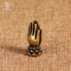 Handmade Brass Buddhism Praying Buddha Hand With Lotus Base DIY Copper Zen Bracelet Beads Desk Decor Mini Hand Pray Figurines - Image 5