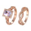Rose Gold Double Twist Ring Set
