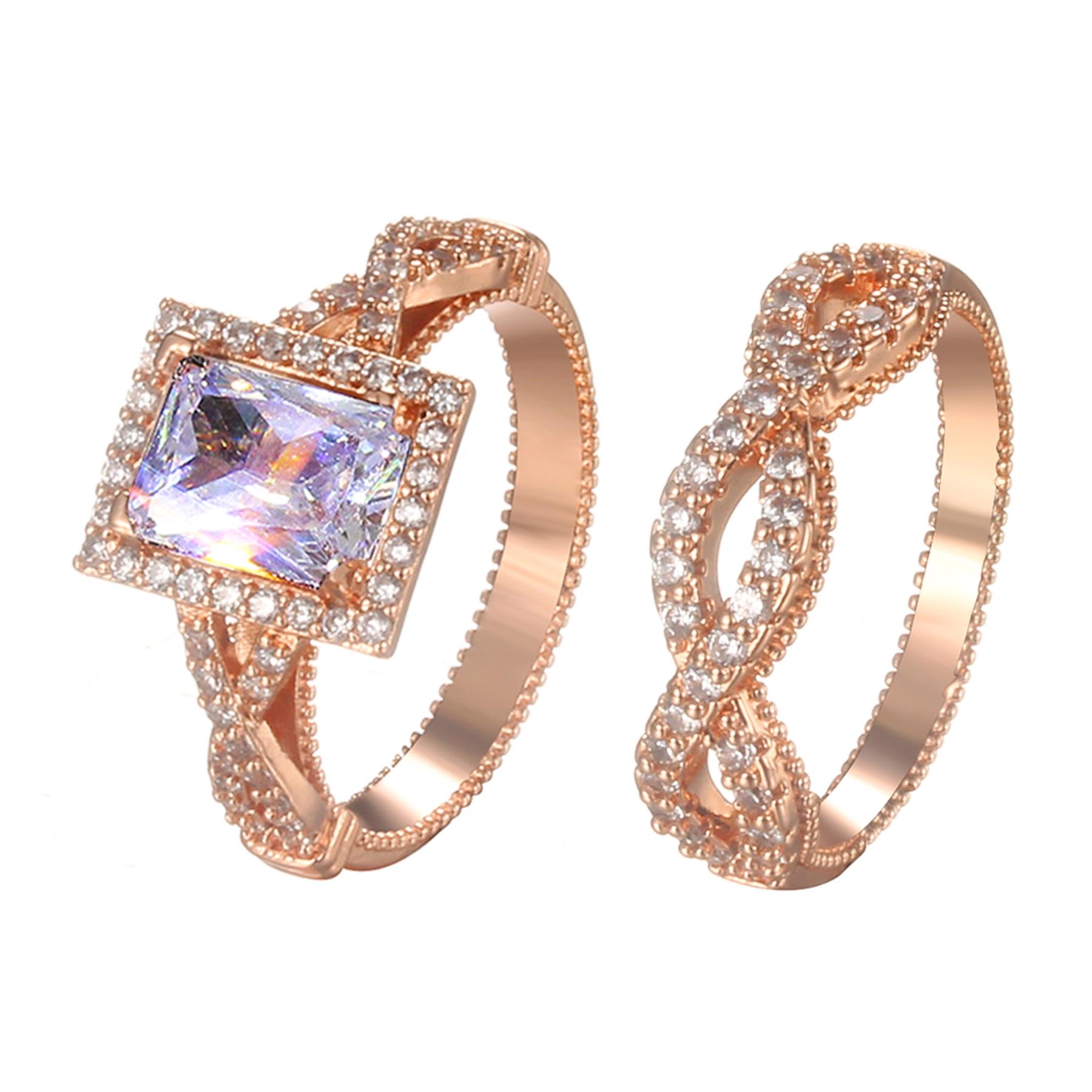 Rose Gold Double Twist Ring Set Rose Gold Double Twist Ring Set