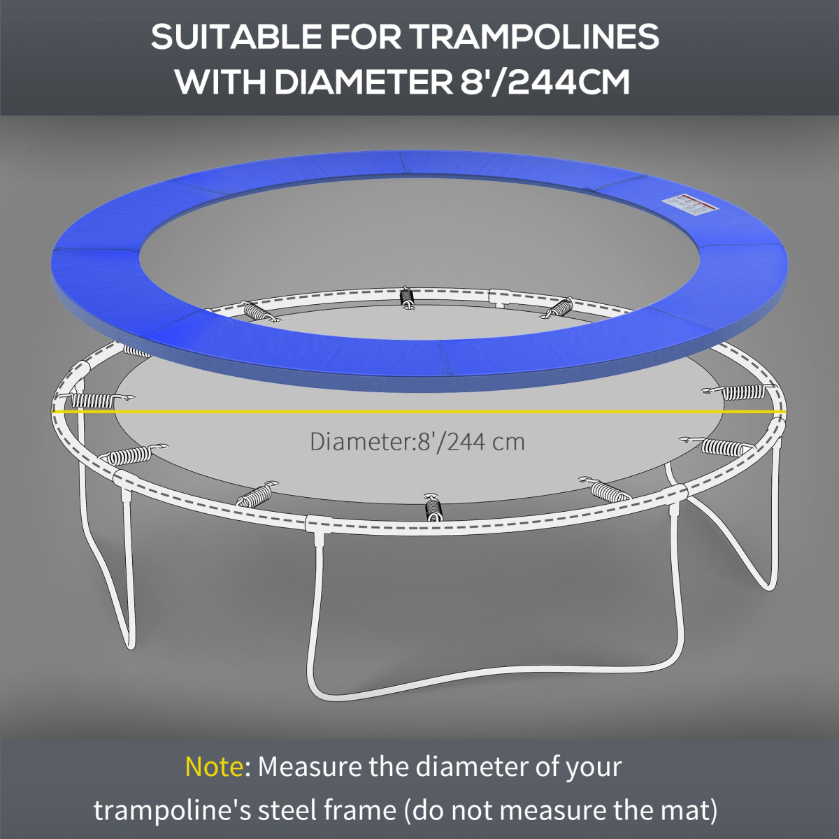 8ft Trampoline Replacement Safety Pad Spring Cover 8ft Trampoline Replacement Safety Pad Spring Cover - Image 5
