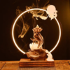 Chinese style Buddha's Hand Lotus LED Reflux Incense Burner Stand, Home Decoration Pure Handmade Lotus Fragrance Diffuser - Image 6