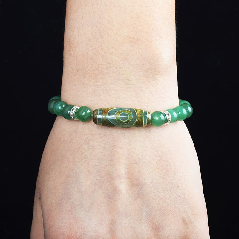 Natural Green Dongling Three-eyed Dzi Beads Bracelet Women Tibetan Buddha Agate Prayer Meditation Wish Jewelry for Man Gift Natural Green Dongling Three-eyed Dzi Beads Bracelet Women Tibetan Buddha Agate Prayer Meditation Wish Jewelry for Man Gift - Image 6