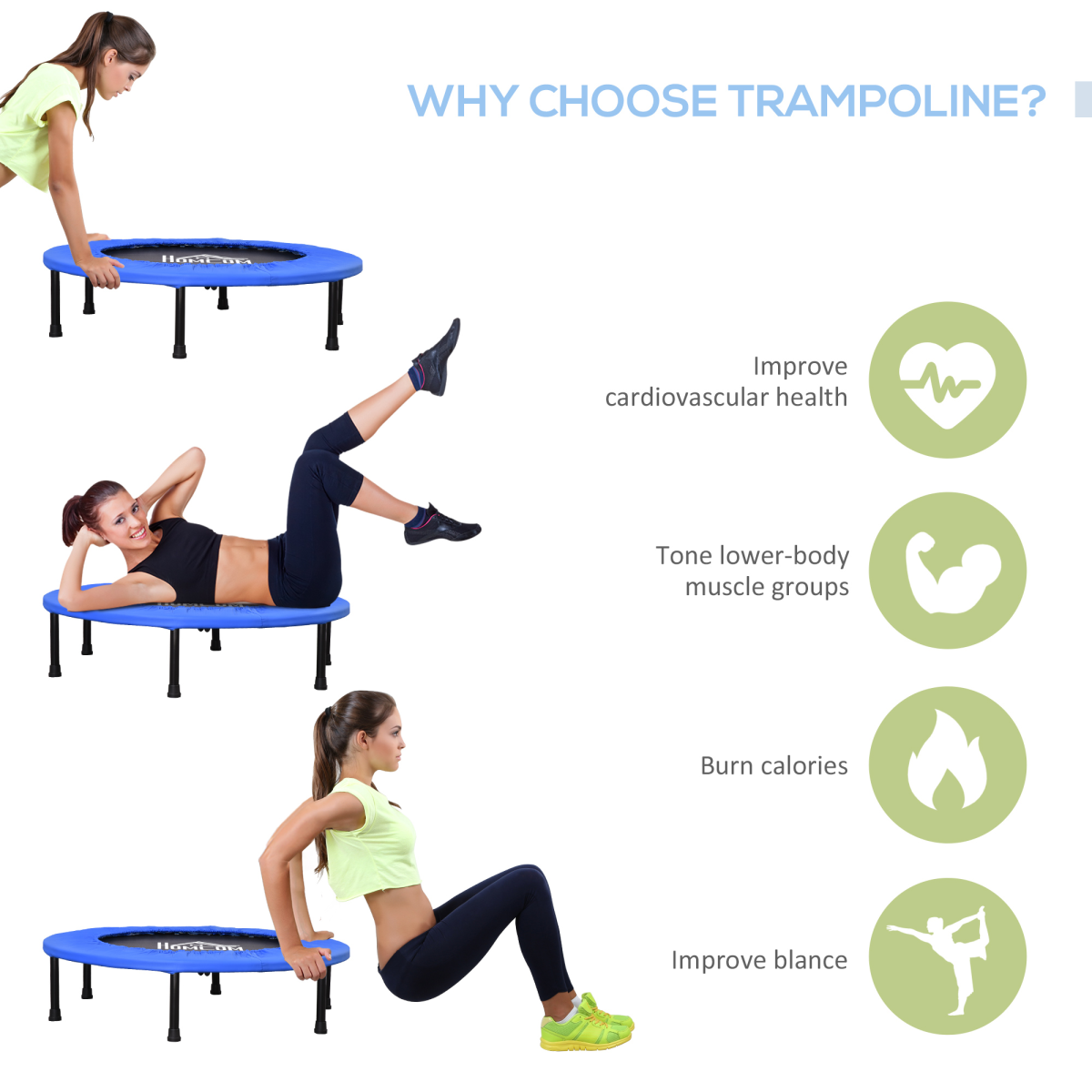36 Inch Mini Fitness Trampoline Rebounder – Blue 36 Inch Mini Fitness Trampoline Rebounder – Blue - Image 5