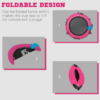 40 Inch Foldable Fitness Trampoline with Foam Handle – Pink 40 Inch Foldable Fitness Trampoline with Foam Handle – Pink - Image 5