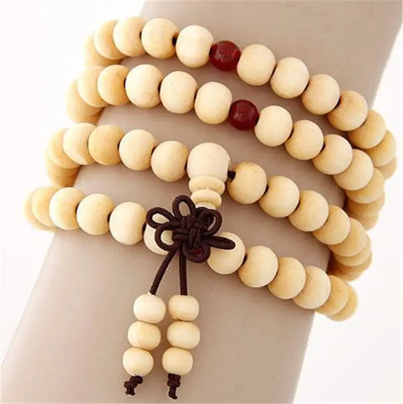 Natural Wood Multilayer Beaded Buddha Bracelet - Trendy Fashion Accessory Natural Wood Multilayer Beaded Buddha Bracelet - Trendy Fashion Accessory - Image 5