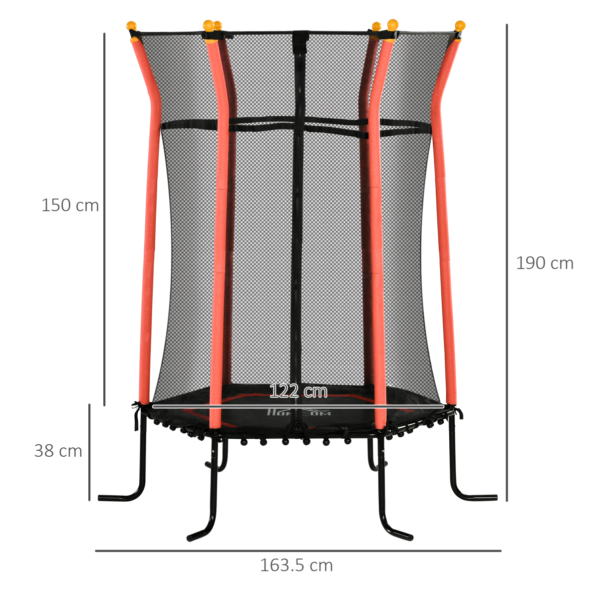 5.4ft Kids Trampoline with Safety Enclosure 5.4ft Kids Trampoline with Safety Enclosure - Image 5