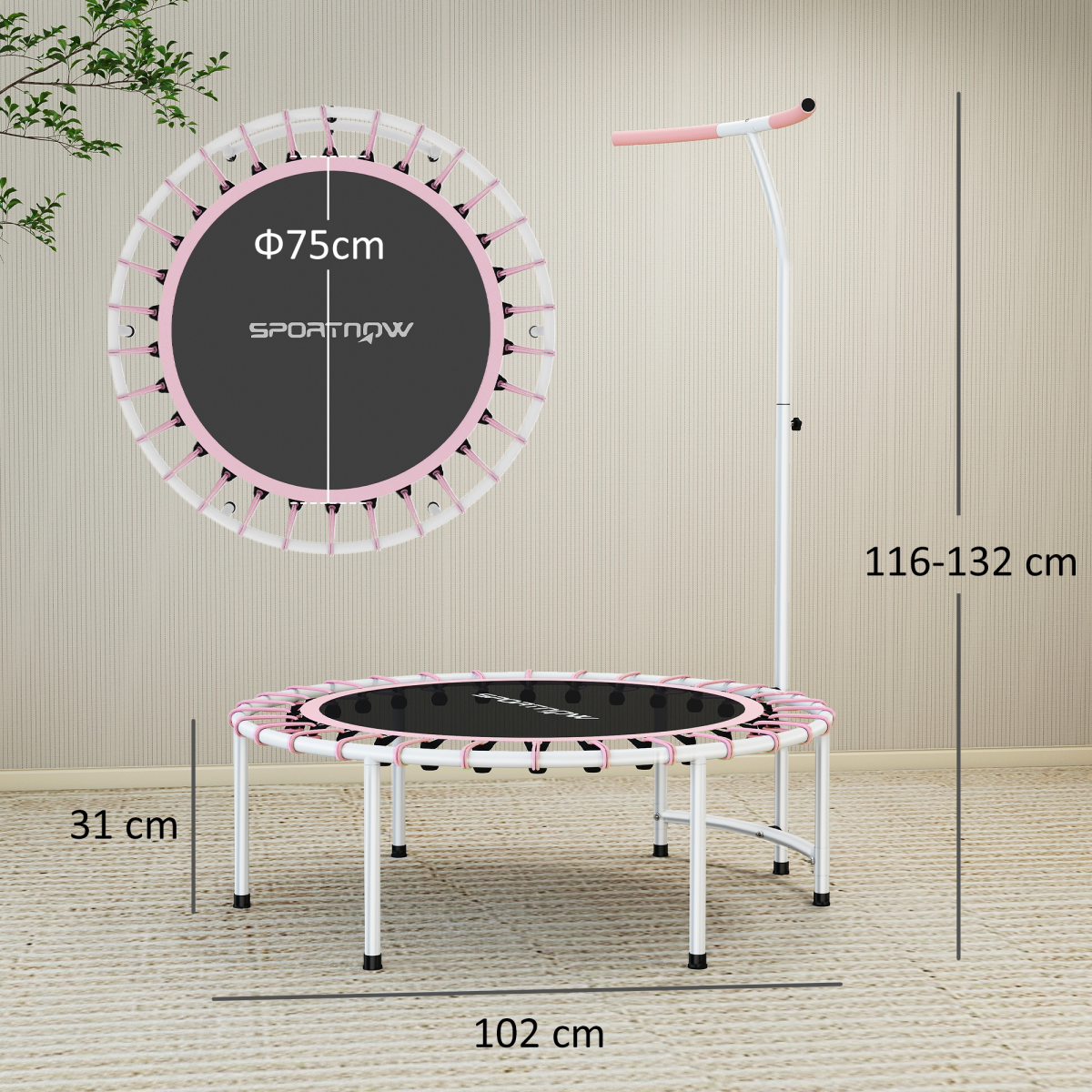 Fitness Trampoline with Adjustable Handle Fitness Trampoline with Adjustable Handle - Image 6