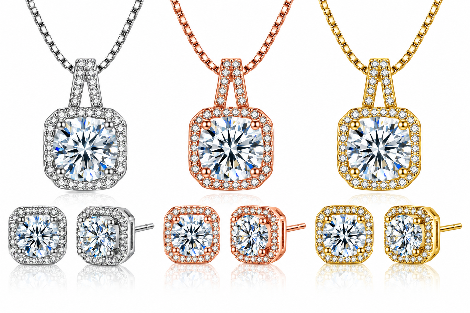 Square Pendant and Earrings Set Square Pendant and Earrings Set