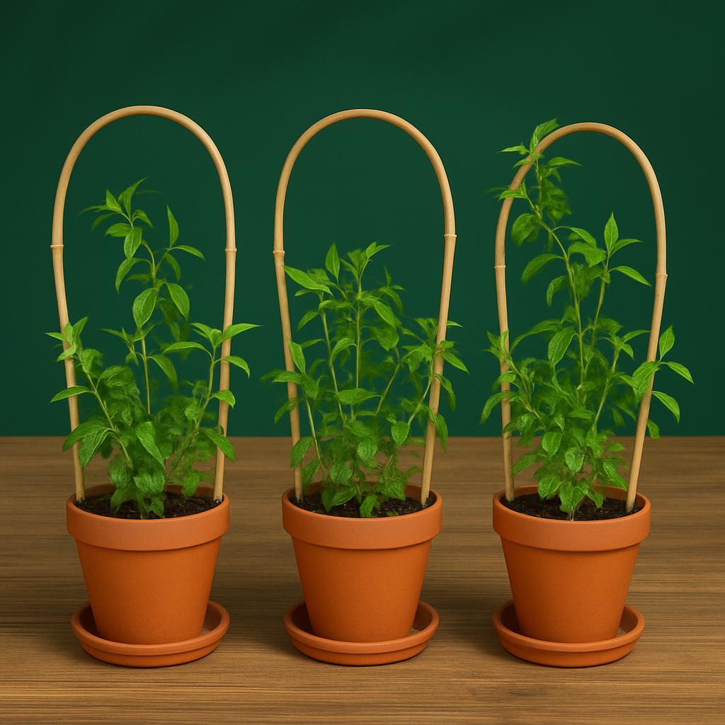 Bamboo Plant Support Arches Set of 3 Bamboo Plant Support Arches Set of 3 - Image 2